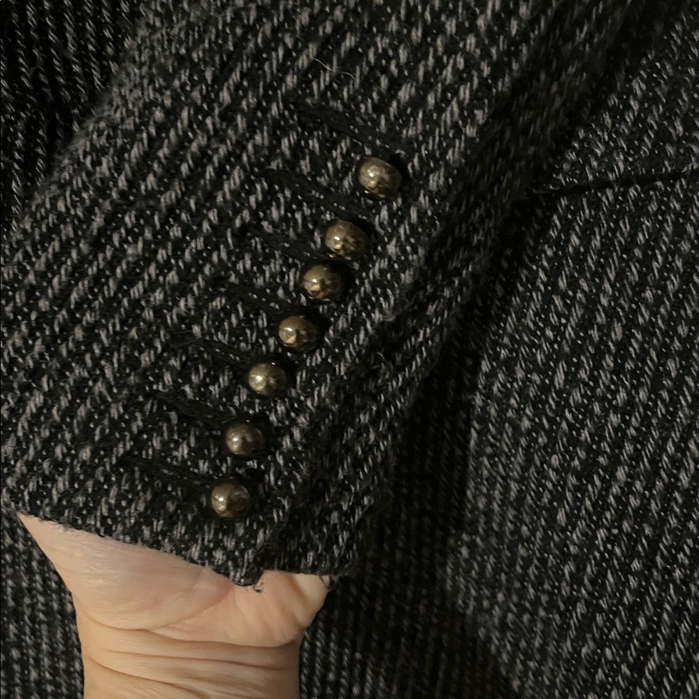Boston Proper Black and White tweed 30% wool fit and flair coat - Size 10 EUC - Picture 3 of 7